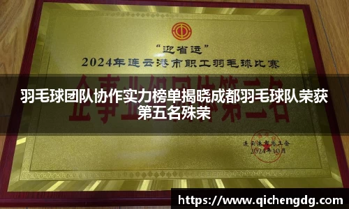 羽毛球团队协作实力榜单揭晓成都羽毛球队荣获第五名殊荣